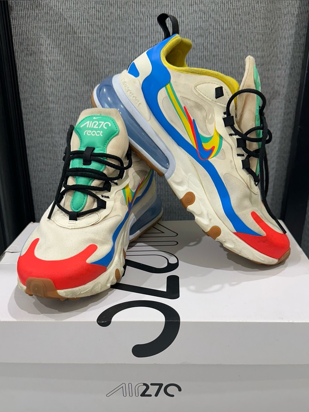Nike Multicolor Cream White Air Max 270 React Sneakers
